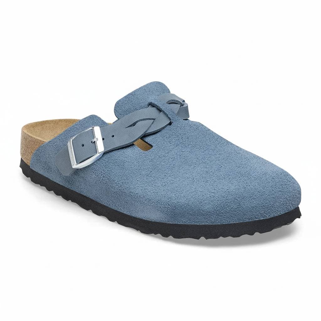 Birkenstock Boston Blue Suede Clog